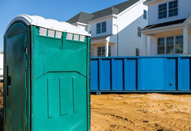 easy to access porta potties offer convenience for workers at a work site